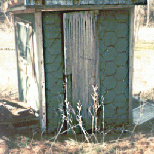 Slant or Shed Roof Outhouse