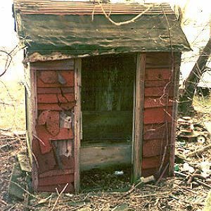 Slant or Shed Roof Outhouse